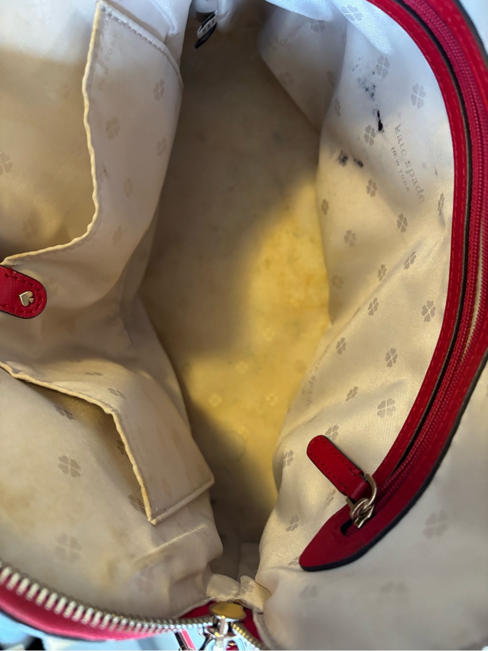 kate spade red Saffiano Dome Satchel - Picture 5 of 9